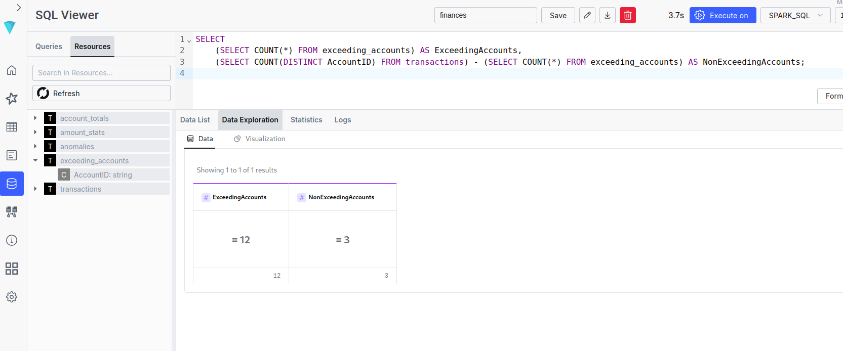 ilum sql results